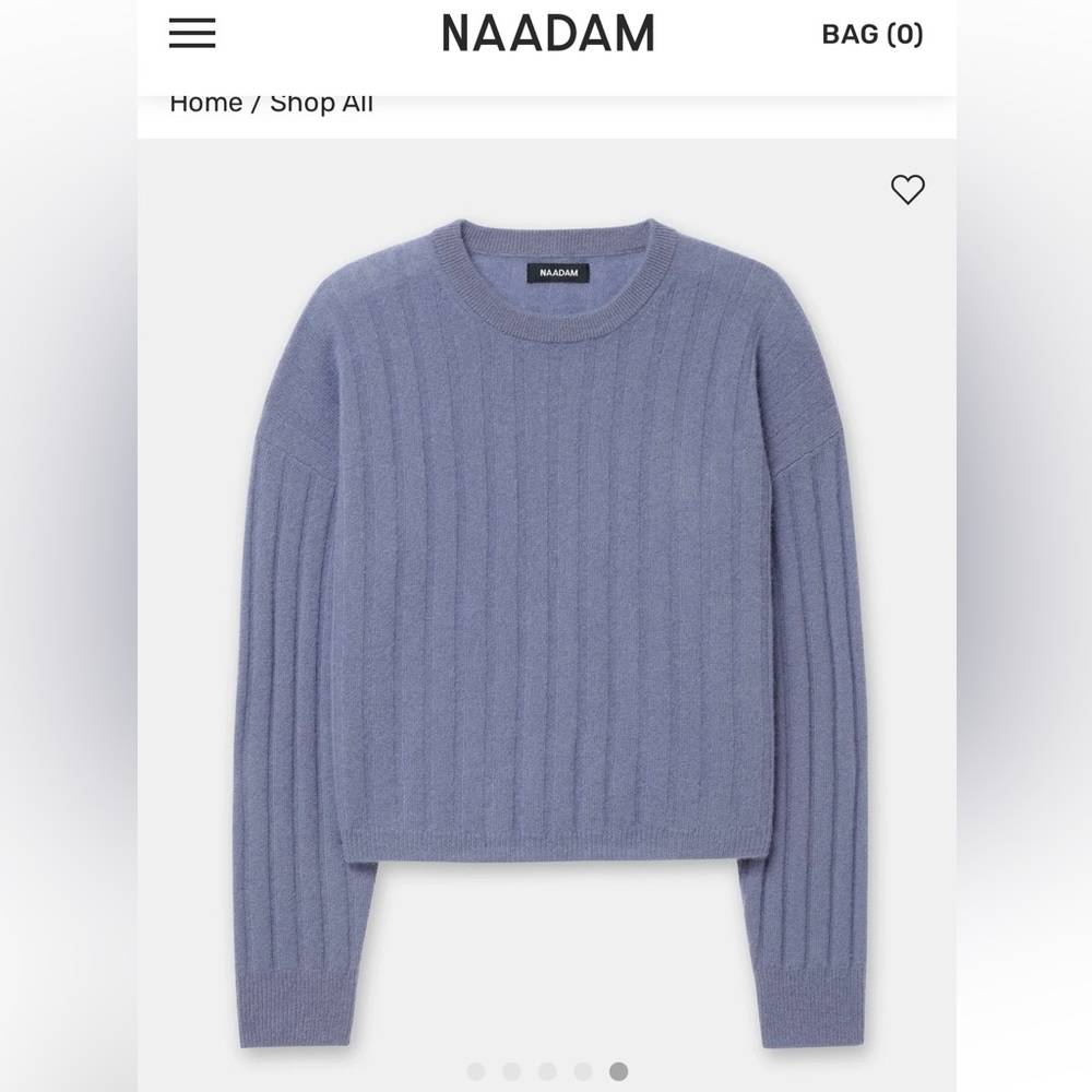 Naadam light blue 100% cashmere ribbed  sweater